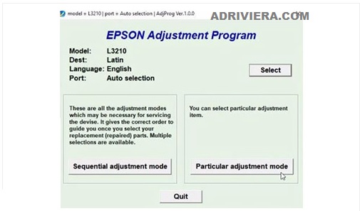 Epson L3210 Resetter